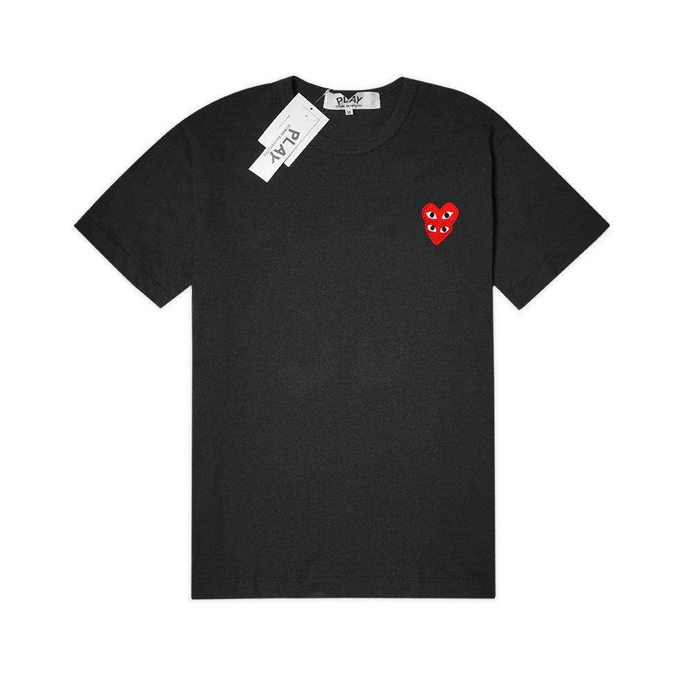 CDG Play Double Stack Hearts Patch T-Shirt