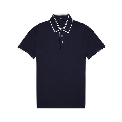 FOLX Stripe Collar Pique Polo Shirt