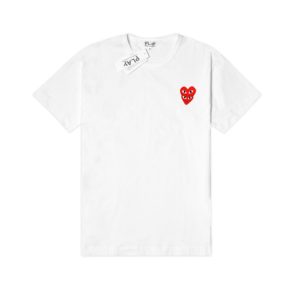 CDG Play Double Stack Hearts Patch T-Shirt