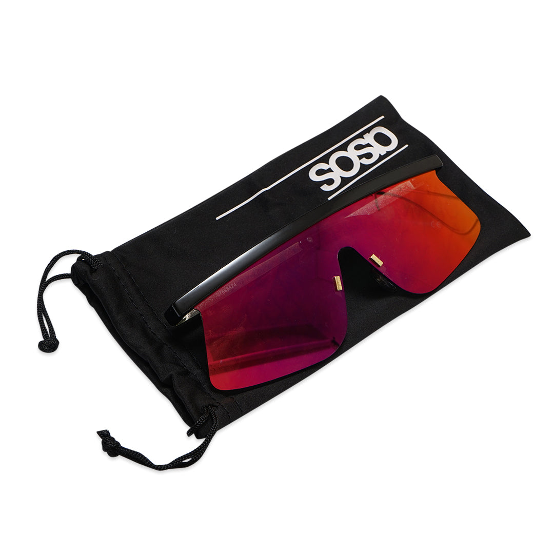 ASOS DESIGN Flared Flat Lens Visor Sunglasses