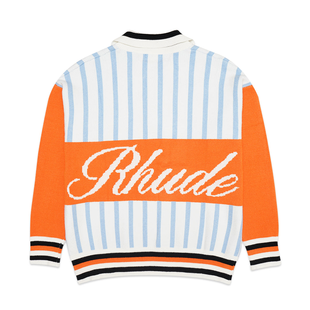 Rhude Amber Knit Rugby Long Polo Sweater