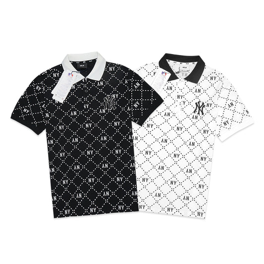 M7B Diamond Monogram Pique Polo Shirt