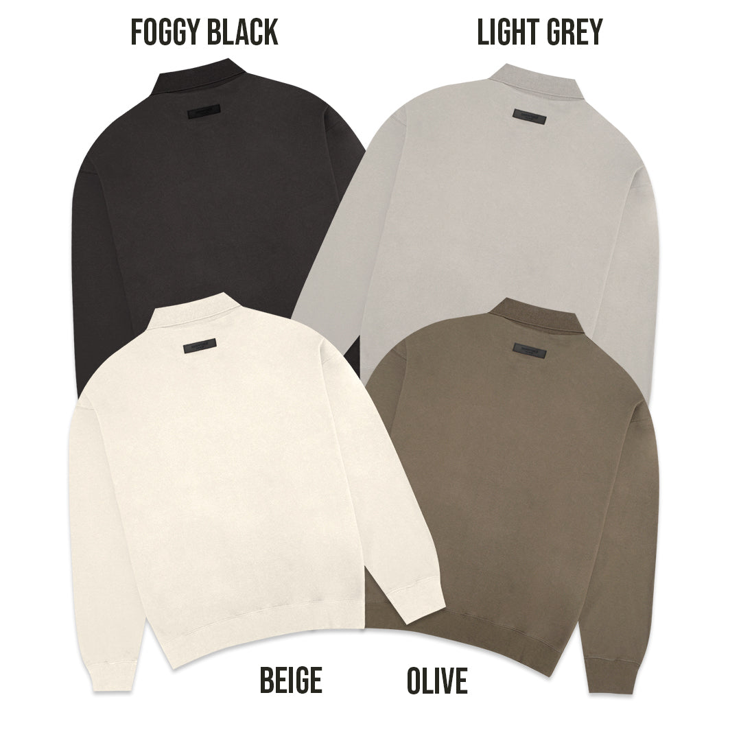 FOG Essentials Center Solid Velvet Polo Sweatshirt