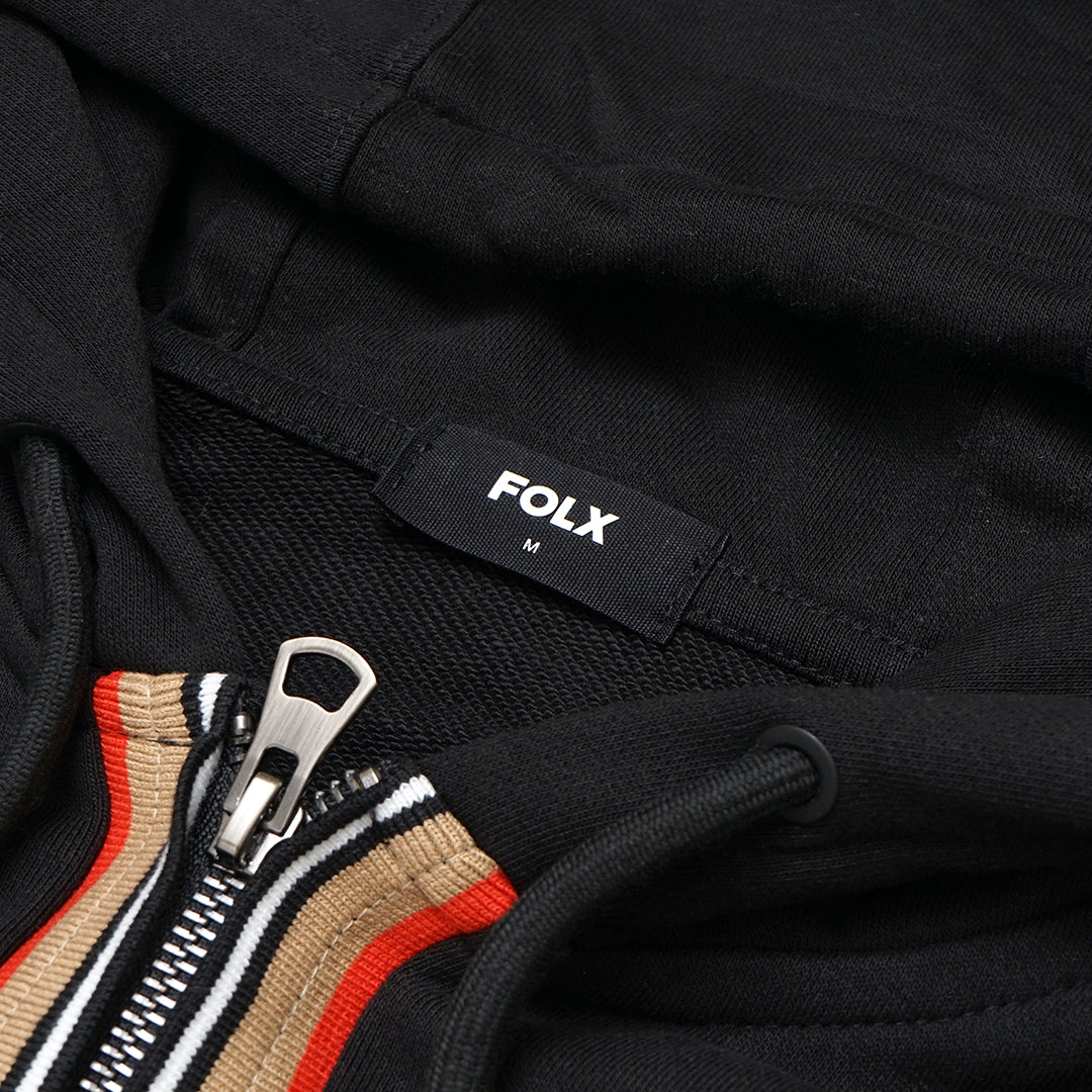 FOLX Icon Stripe Zip-Up Hoodie