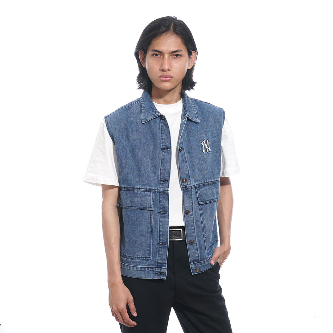 M7B Logo Denim Vest Jacket – SANGKIL