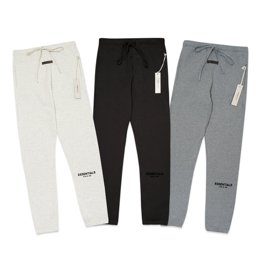 FOG Essentials Black Velvet Text Jogger Pants