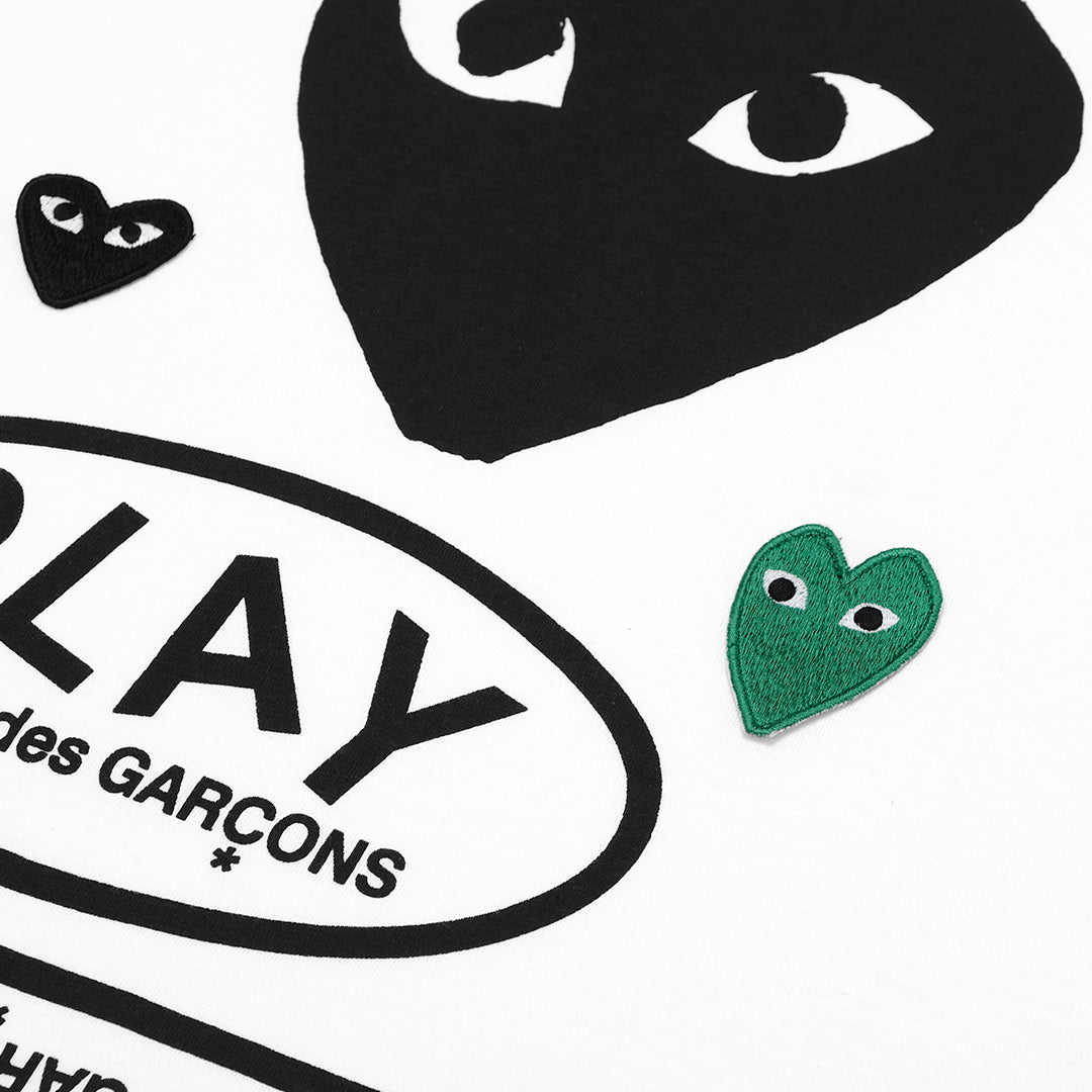 CDG Play Multiple Heart Patch T-Shirt