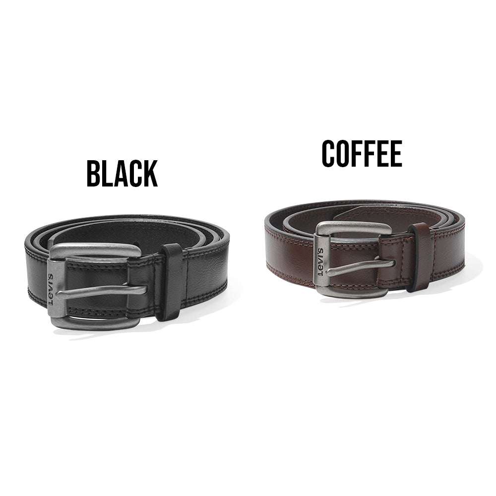 LVS Grey Pin Buckle Leather Belt