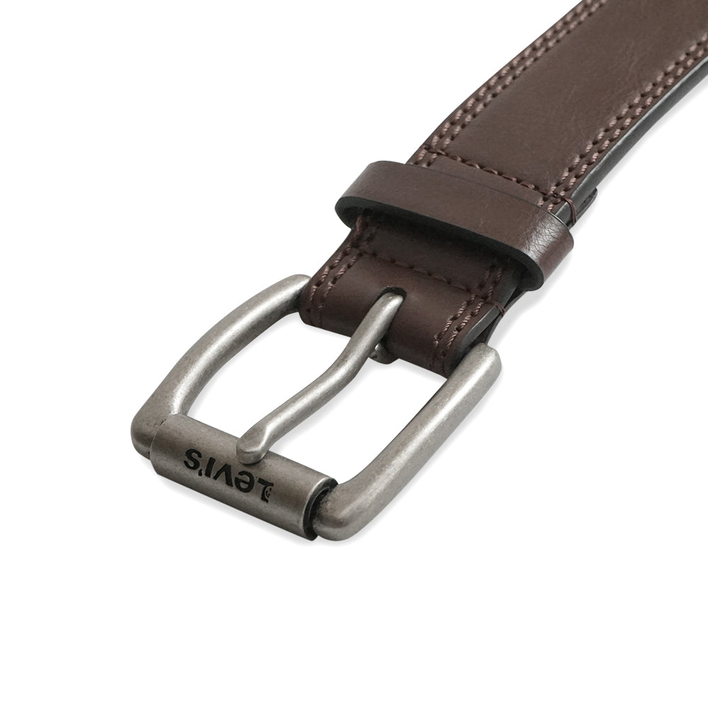 LVS Grey Pin Buckle Leather Belt