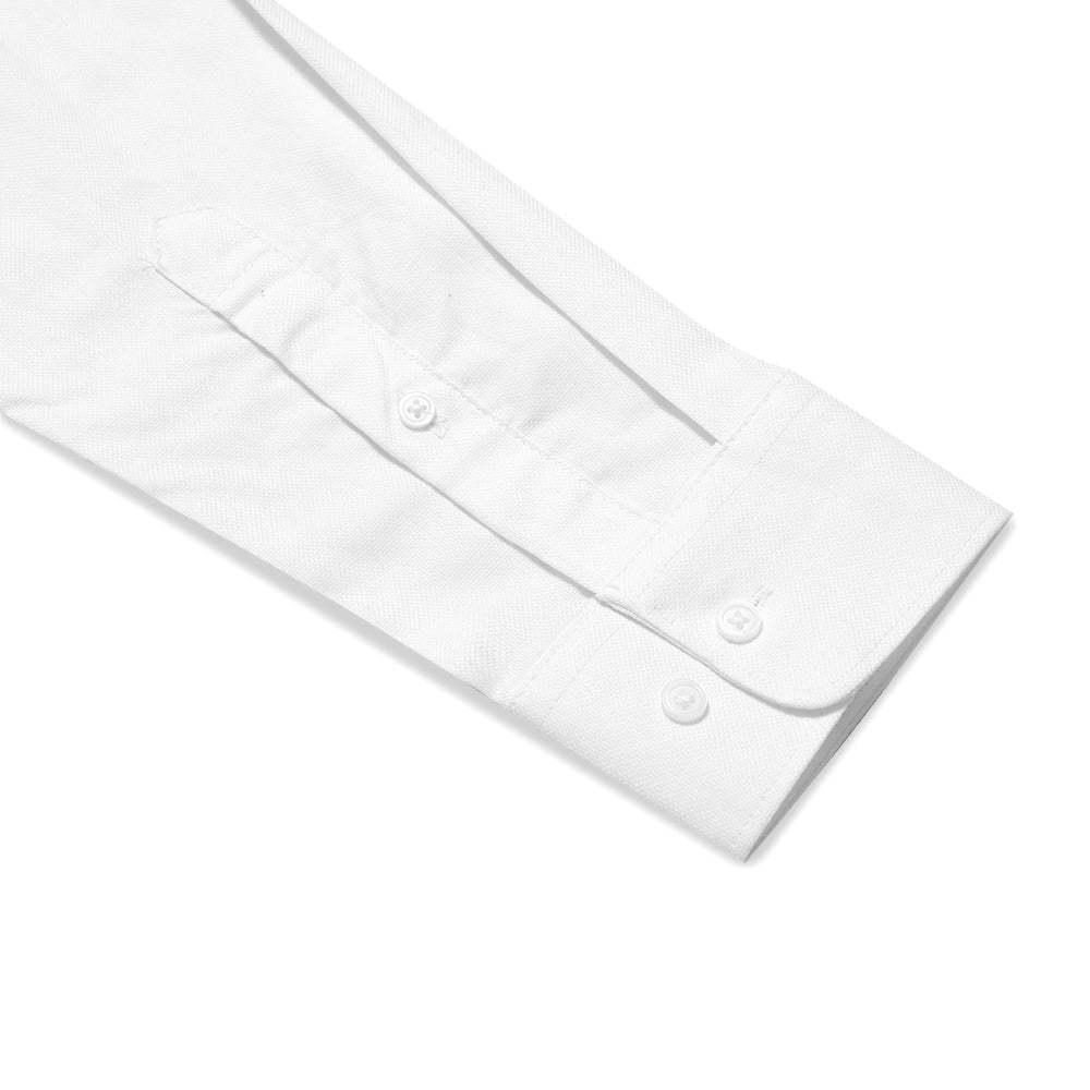 H&M Slim Fit Grandad Long Sleeve Shirt White