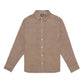 H&M Slim Fit Linen Long Sleeve Shirt Brown