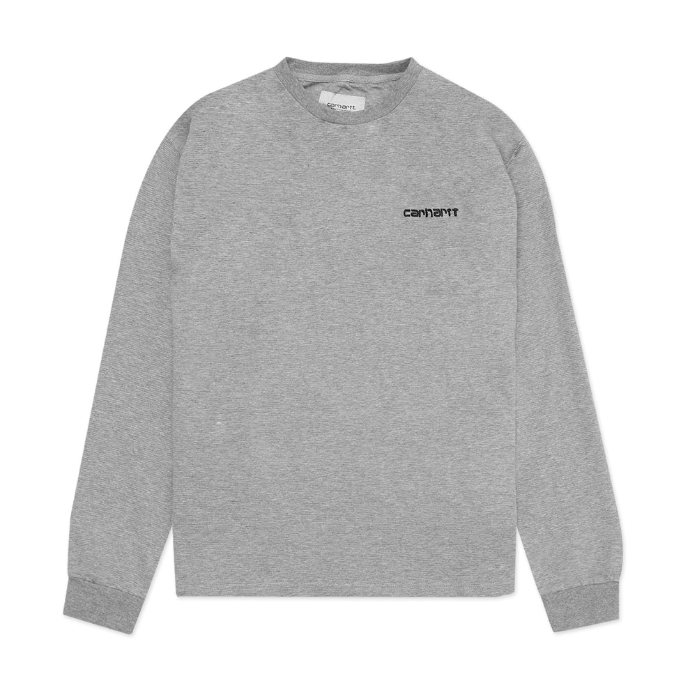 CHT WIP Embroidered Text Long Sleeve T-Shirt Grey