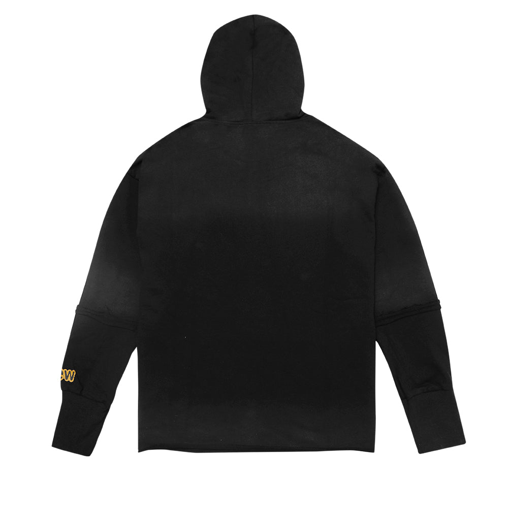 Drew House Faded Mascot Deconstructed Hoodie Black