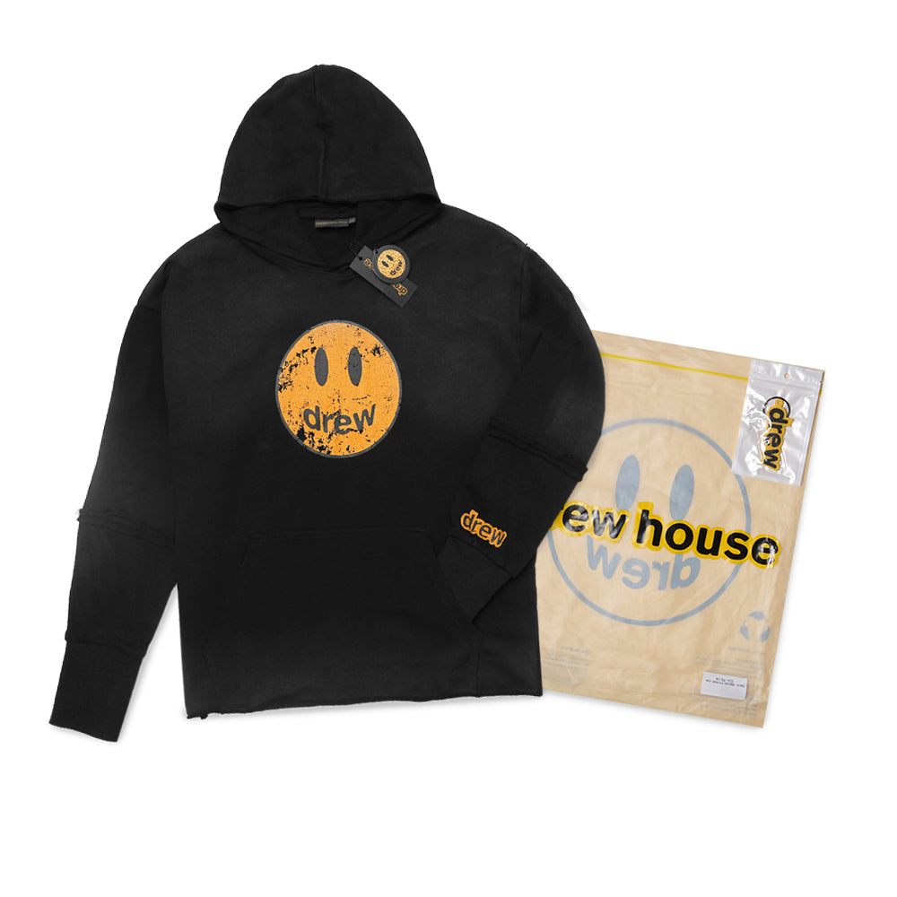 Drew House Faded Mascot Deconstructed Hoodie Black