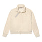 FOG Essentials Solid Velvet Text Full-Zip Jacket Beige