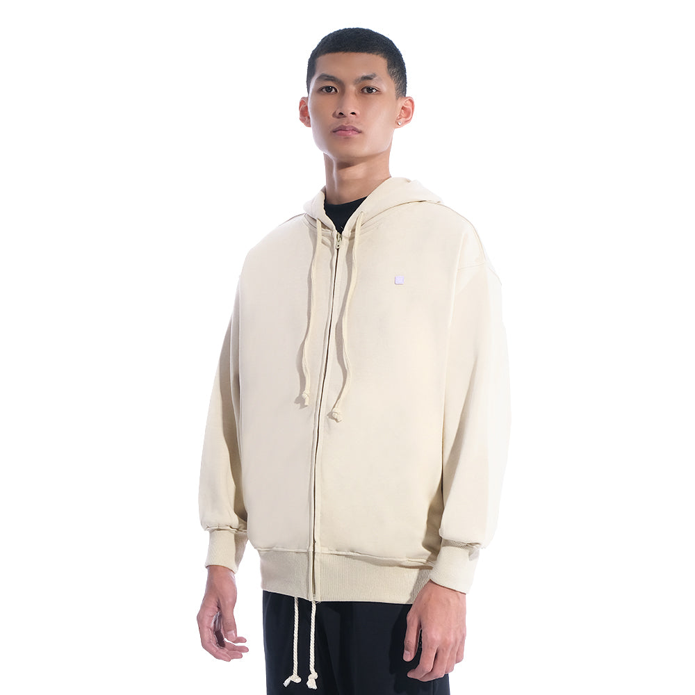 ASD Patch Zip-Up Hoodie White