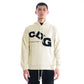 CDG Slanted Text Hoodie Beige