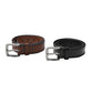 LVS Embossed Black Text Leather Belt