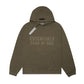 FOG Essentials Center Solid Velvet Text Hoodie Olive