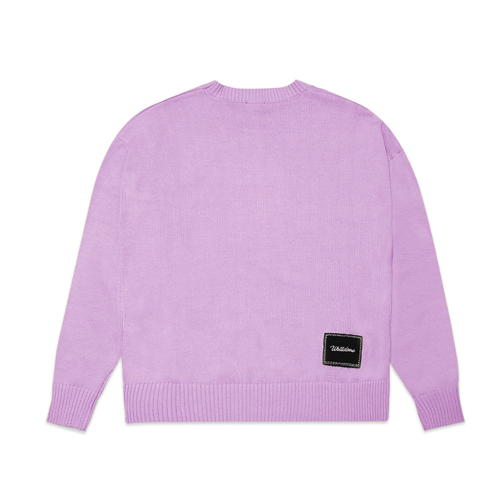 We11done Printed Knit Sweater Purple