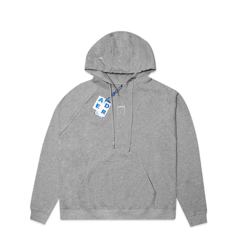 Ader Error Logo-Embellished Hoodie Grey