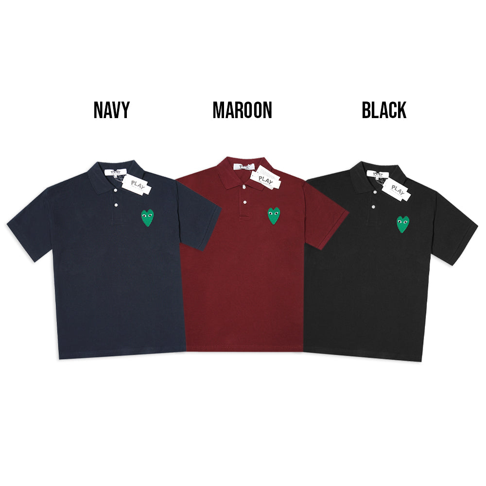 CDG Play Green Heart Polo Shirt