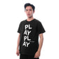 CDG Play Vertical Play Text T-Shirt
