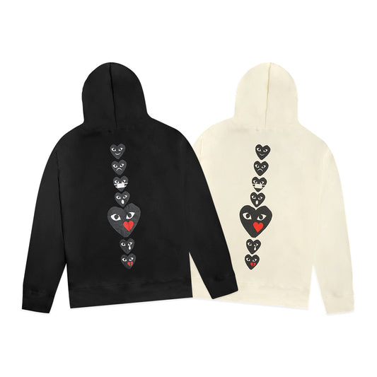 CDG Play Vertical Holiday Emoji Zip-Up Hoodie